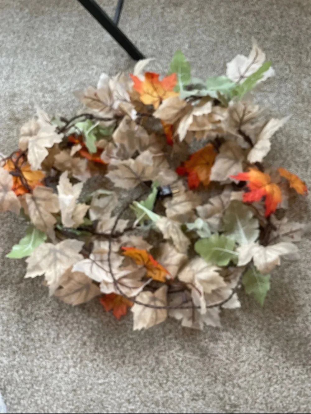 Autumn Leaf Garland with Lights